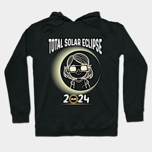 Solar Eclipse 2024 Shirt Total Eclipse April 8th 2024 Little Girl Girl Hoodie